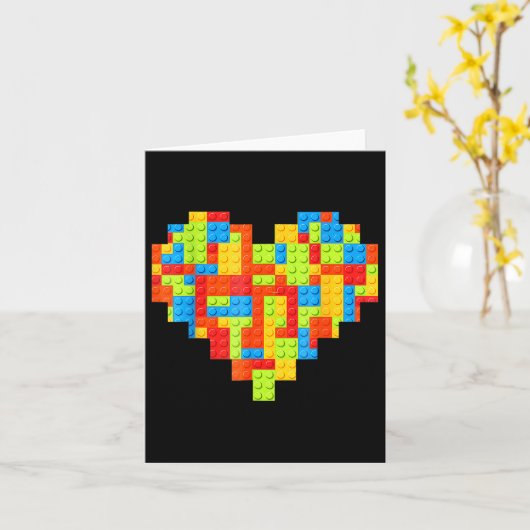 Master Builder Block Brick Gebäude Herz Karte (Gelbe Blume)