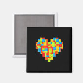 Master Builder Block Brick Gebäude Herz Magnet (Vorderseite/Rückseite)