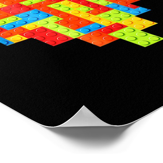 Master Builder Block Brick Gebäude Herz Poster (Ecke)