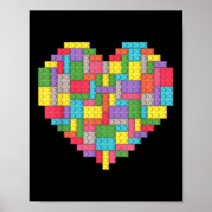Master Builder Block Brick Gebäude Herz Poster
