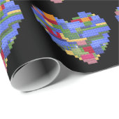 Master Builder Block Brick Gebäude Herz Valentin Geschenkpapier (Rolleneckpunkt)