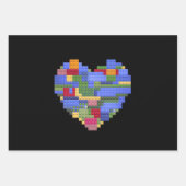 Master Builder Block Brick Gebäude Herz Valentin Geschenkpapier Set (Vorderseite)