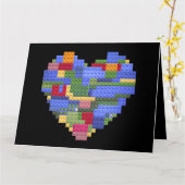 Master Builder Block Brick Gebäude Herz Valentin Karte (Gelbe Blume)