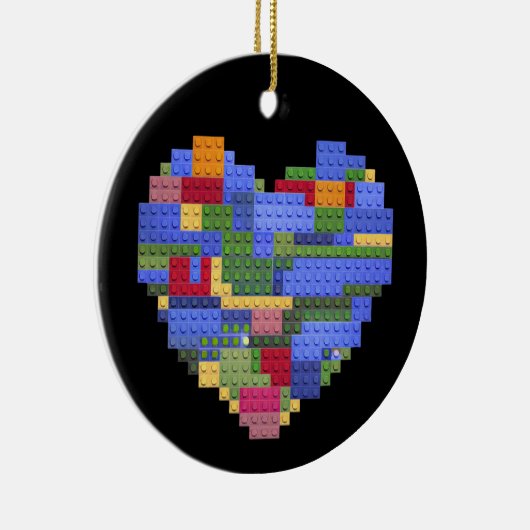 Master Builder Block Brick Gebäude Herz Valentin Keramik Ornament (Rechts)