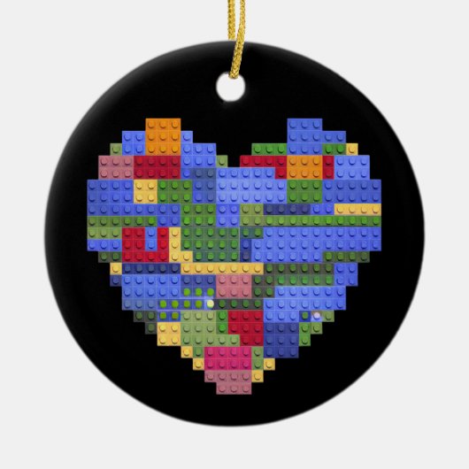 Master Builder Block Brick Gebäude Herz Valentin Keramik Ornament (Vorne)