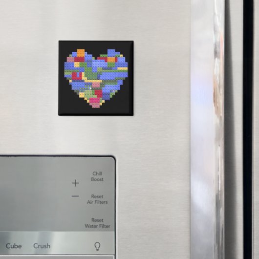Master Builder Block Brick Gebäude Herz Valentin Magnet (In Situ (Kühlschrank))