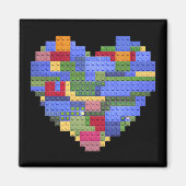 Master Builder Block Brick Gebäude Herz Valentin Magnet (Vorne)