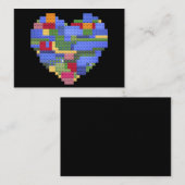 Master Builder Block Brick Gebäude Herz Valentin Mitteilungskarte (Vorne/Hinten)