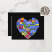 Master Builder Block Brick Gebäude Herz Valentin Mitteilungskarte (Vorderseite/Rückseite Beispiel)