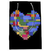 Master Builder Block Brick Gebäude Herz Valentin Mittlere Geschenktüte (Vorderseite)