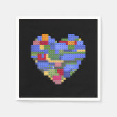 Master Builder Block Brick Gebäude Herz Valentin Serviette (Vorderseite)