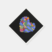 Master Builder Block Brick Gebäude Herz Valentin Serviette (Ecke)