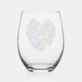 Master Builder Block Brick Gebäude Herz Valentin Weinglas Ohne Stiel (Vorderseite)