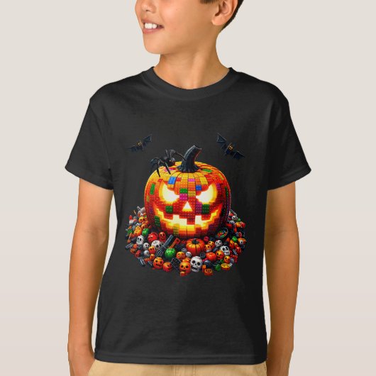 Master Builder Blocks Bricks Building Pumpkin Hall T-Shirt (Vorderseite)