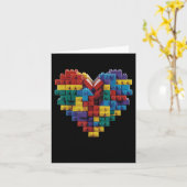 Master Builder Boy Block Brick Gebäude Herz Vale Karte (Gelbe Blume)