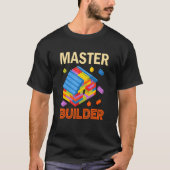 Master Builder Bricks Boys Gebäude Blocks T-Shirt (Vorderseite)