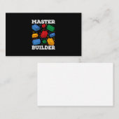 Master Builder Cute Block Building Kids Toys Brick Visitenkarte (Vorne/Hinten)