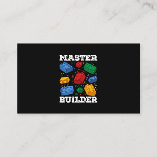 Master Builder Cute Block Building Kids Toys Brick Visitenkarte (Vorderseite)
