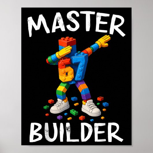 Master Builder Dabbing 67 Meme Bausteine Bri Poster (Vorne)