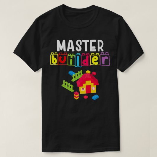 Master Builder Gebäude blockiert Backsteinbauer an T-Shirt (Design vorne)
