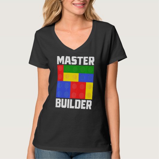 Master Builder Gebäude blockiert Brick Builder Mas T-Shirt (Vorderseite)