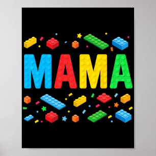 Master Builder Gebäude Bricks Blocks Funny Mother Poster