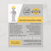 Master Builder, Gebäude Firm, Baumeisterwerbung Flyer (Vorne)