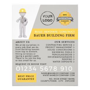 Master Builder, Gebäude Firm, Baumeisterwerbung Flyer