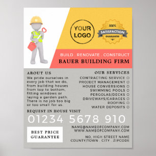 Master Builder, Gebäude Firm, Baumeisterwerbung Poster