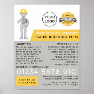 Master Builder, Gebäude Firm, Baumeisterwerbung Poster