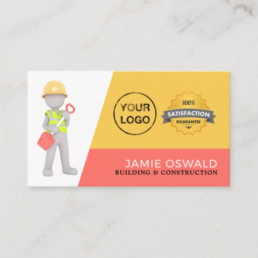 Master Builder, Gebäude Firm, Bauunternehmer Visitenkarte (Vorderseite)