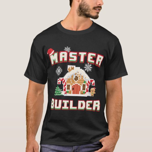Master Builder Gingerbread House Construction Deko T-Shirt (Vorderseite)
