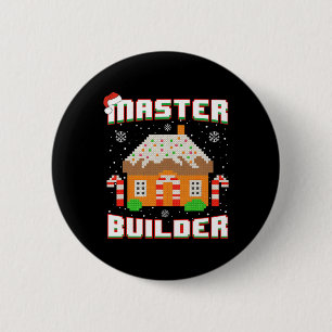 Master Builder Gingerbread House Weihnachtsblock B Button