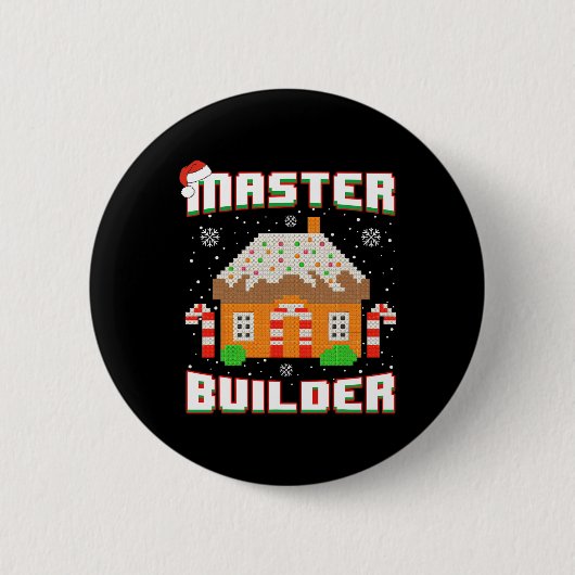 Master Builder Gingerbread House Weihnachtsblock B Button (Vorderseite)