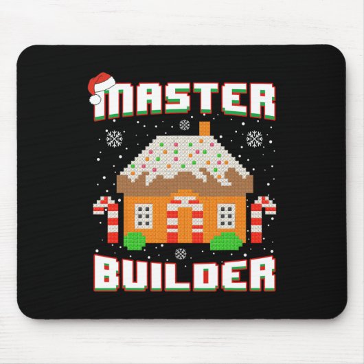 Master Builder Gingerbread House Weihnachtsblock B Mousepad (Vorne)
