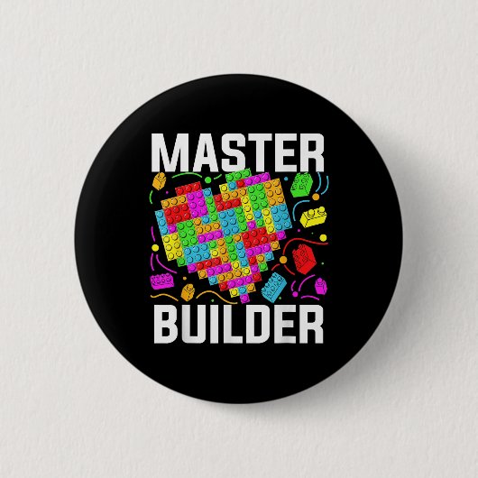 Master Builder Heart Block Brick Gebäude Button (Vorderseite)