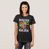 Master Builder Heart Block Brick Gebäude T-Shirt (Vorne ganz)