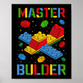 Master Builder Kids Gebäude blockiert Brick Builde Poster (Vorne)