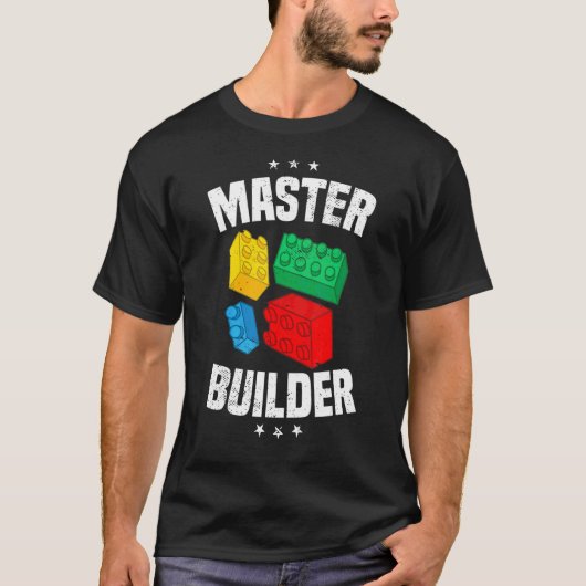Master Builder Kids Gebäude blockiert Brick Toy Bo T-Shirt (Vorderseite)