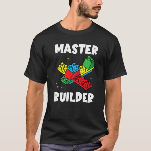 Master Builder Kids Gebäude blockiert Brick Toy Ma T-Shirt (Vorderseite)
