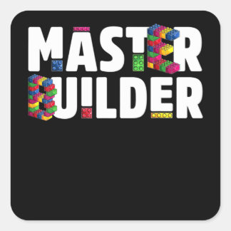 Master Builder Kids Gebäude blockiert Bricks Toys Quadratischer Aufkleber