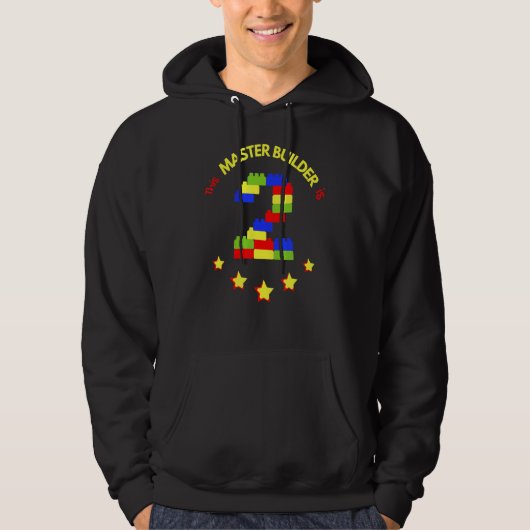 Master Builder Niedlich Block Gebäude 2. Geburtsta Hoodie (Vorderseite)