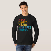 Master Builder Niedlich Block Gebäude Katzen Vinta T-Shirt (Vorne ganz)