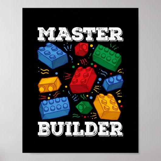 Master Builder Niedlich Block Gebäude Kids Toys Br Poster (Vorne)