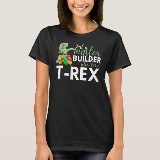 Master Builder Niedlich Block Gebäude Rex T-Shirt (Vorderseite)