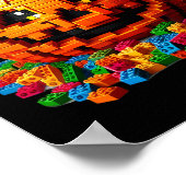 Master Builder Pumpkin Bricks Blocks Halloween Kin Poster (Ecke)