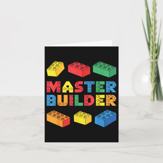 Master Builder Shirt Bricks blockiert Erwachsene K Karte (Vorderseite)