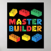 Master Builder Shirt Bricks blockiert Erwachsene K Poster (Vorne)
