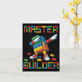 Master Builder T-Shirt Dabbing Blocks Bricks Gebäu Karte (Gelbe Blume)