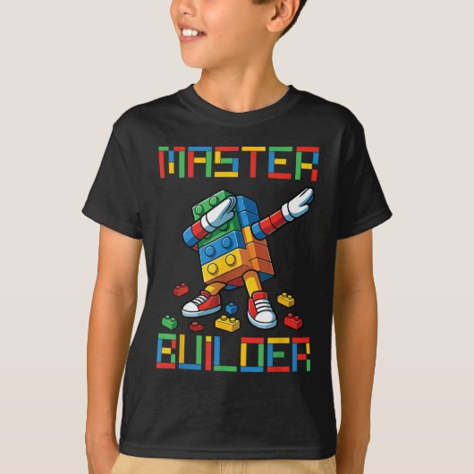Master Builder Tee Dabbing Blocks Bricks Building (Vorderseite)